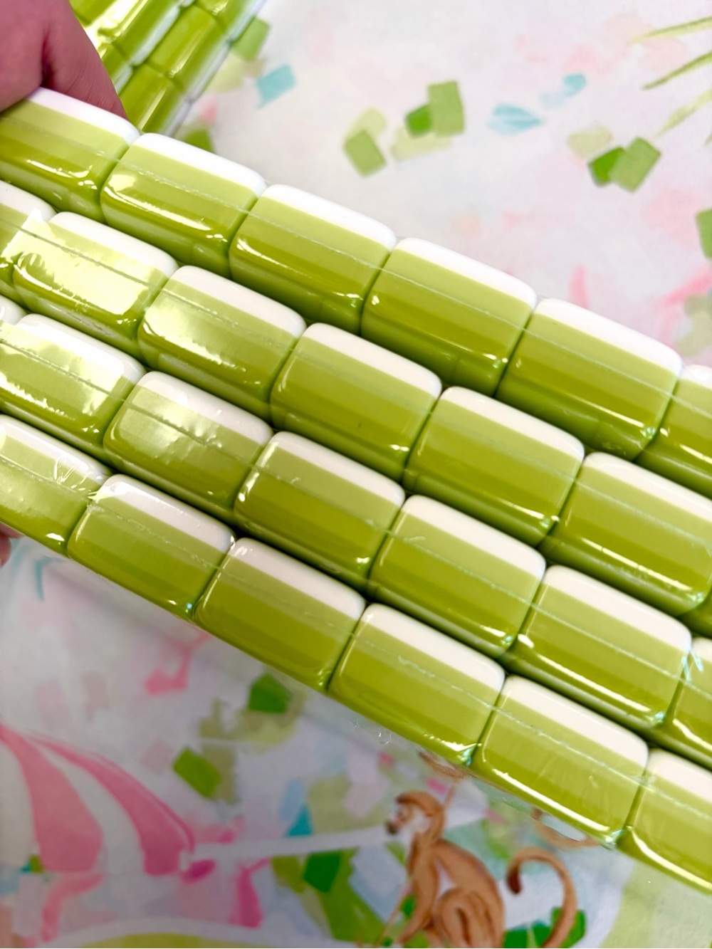 Spring Green 🌱 Mahjong Tiles 🍃🀄️& Dice